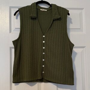 Madewell Olive Green Sleeveless Knit Top Women Size XL